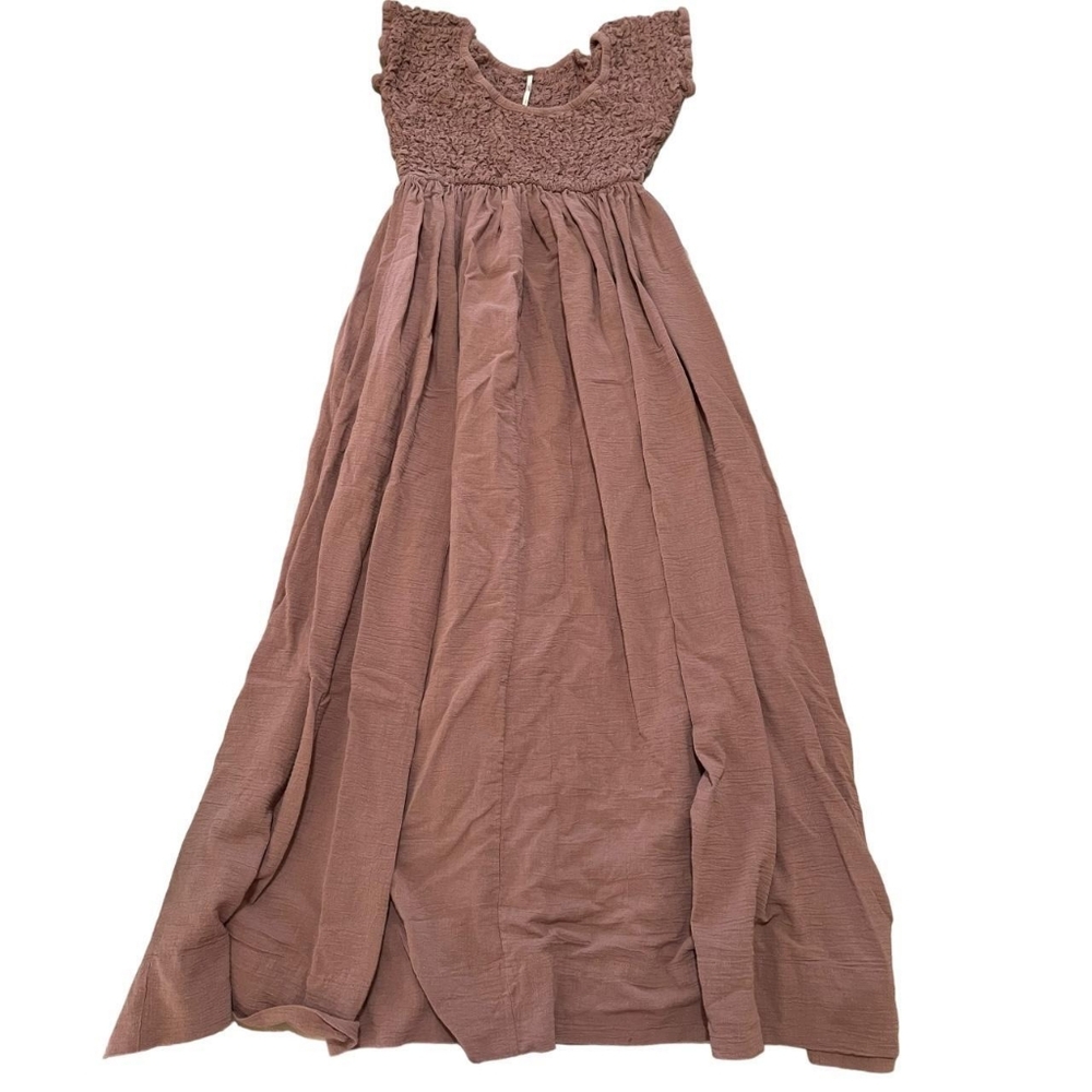 Free People Women's Pink Cotton Pleated Dress